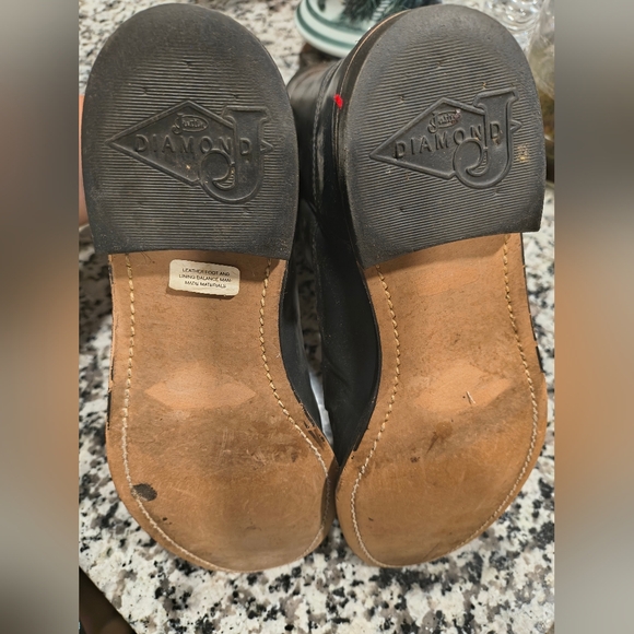 Justin Diamond J Sz 8 Black Leather Western Boots - Picture 8 of 8